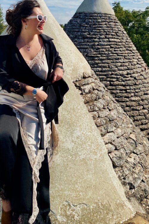 PANTALONE IN RASO NERO