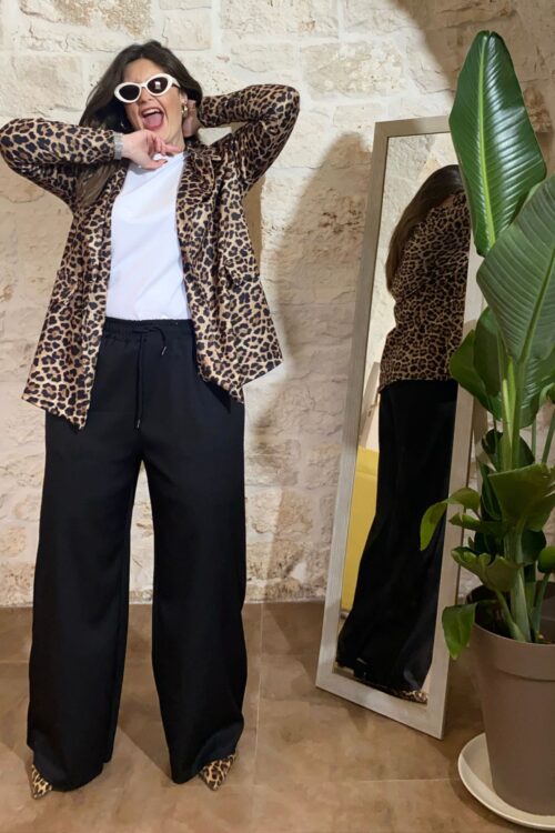 PANTALONE PALAZZO NERO