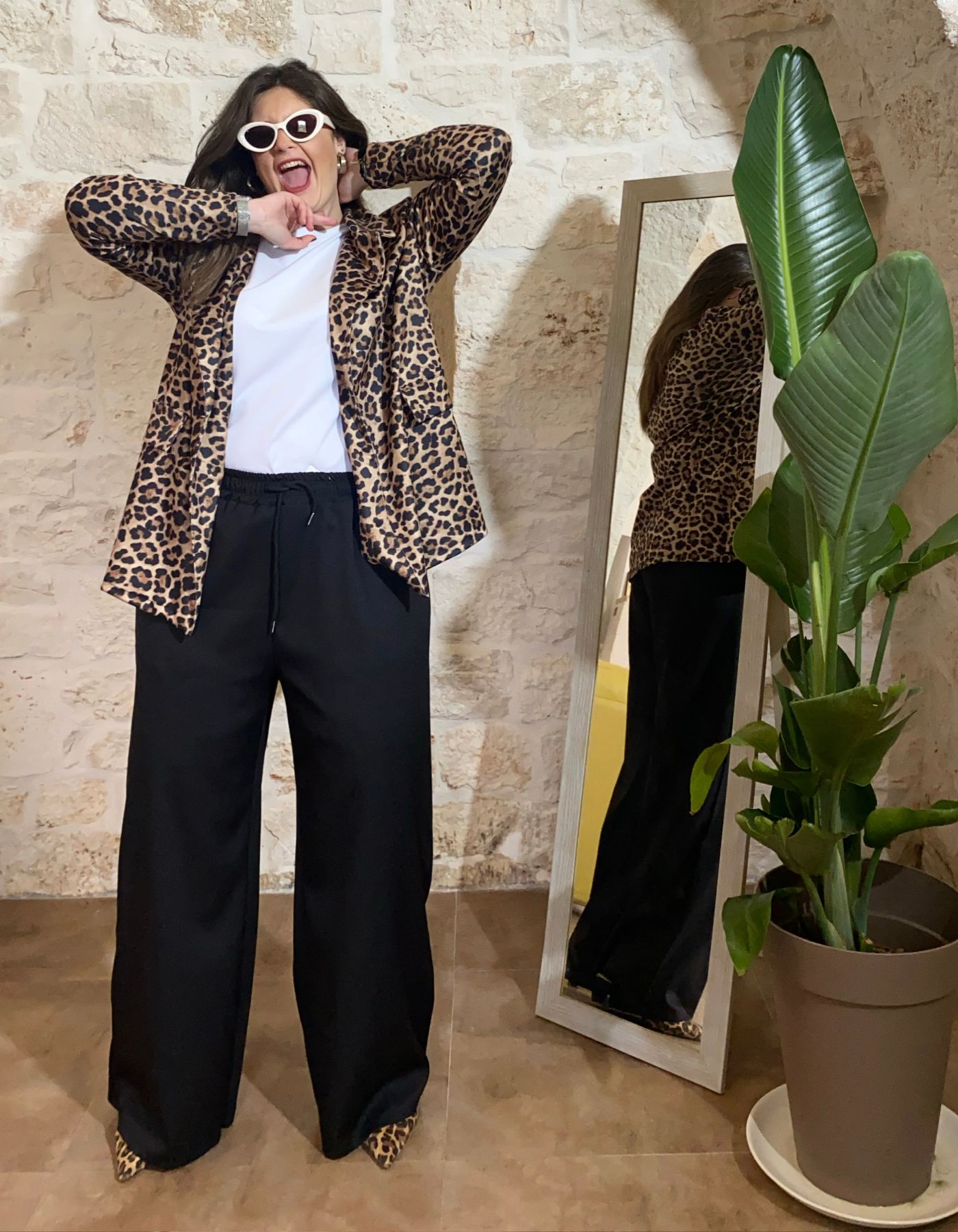 PANTALONE PALAZZO NERO