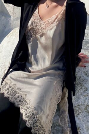 VESTITO/TOP IN RASO E PIZZO